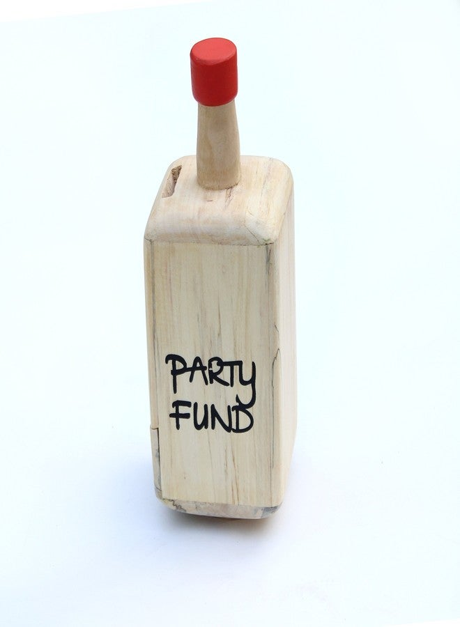IVEI Wooden Piggy Bank Bottle Shaped Money Box - Piggy Bank for Adults - Handmade Wooden Coin Bank for Party Fund - Money Storage Box - Wooden Money Bank - Wooden Piggy Bank with Lock - Orange - Image 1